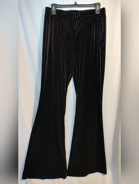 SHEIN Black Velvety Flair Pants